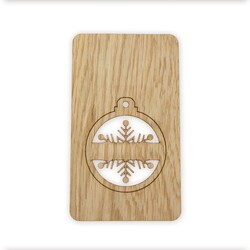 Carte bois boule de Noël détachable