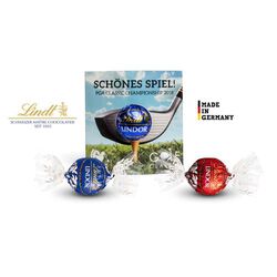 75 x 75 mm - TRUFFE AU CHOCOLAT LINDT LINDOR dans un emballage personnalisable carré
