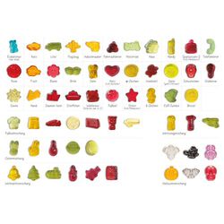 10 G - GOMMES DE FRUITS Formes standards avec 10% de fruits