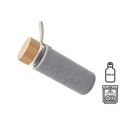 Bouteille en verre double paroi 'Ocha', 400 ml, housse néoprène