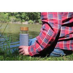 Bouteille en verre double paroi 'Ocha', 400ml, housse néoprène