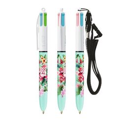 BIC® 4 Couleurs Fashion bille + Lanyard