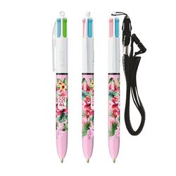 BIC® 4 Couleurs Fashion bille + Lanyard