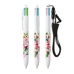 BIC® 4 Couleurs Fashion bille + Lanyard