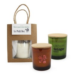 Bougie avec sac kraft