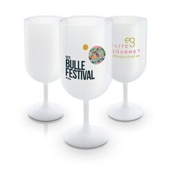 VERRE A PIED EN PLASTIQUE REUTILISABLE (PP) 18 cl RAS BORD