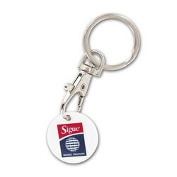 PORTE-CLE MOUSQUETON METAL AVEC JETON CADDIE