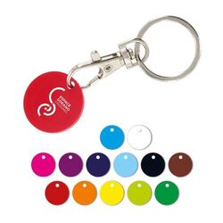 PORTE-CLES MOUSQUETON METAL AVEC JETON CADDIE