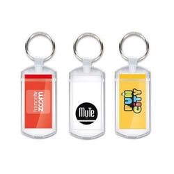 PORTE CLES TRANSPARENT PORTE-ETIQUETTE (anneau 25 mm)