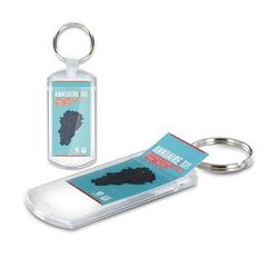 PORTE CLES TRANSPARENT PORTE-ETIQUETTE (anneau 25 mm)