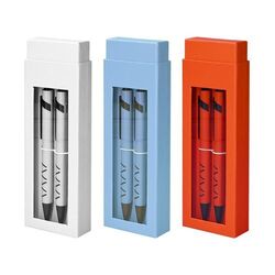 PARURE COFFRET CADEAU : 1 STYLO METAL ECRITURE BLEUE + 1 PORTE MINE