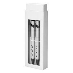PARURE COFFRET CADEAU : 1 STYLO METAL ECRITURE BLEUE + 1 PORTE MINE
