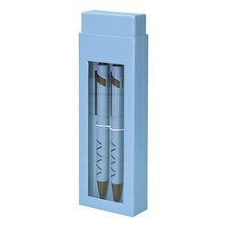 PARURE COFFRET CADEAU : 1 STYLO METAL ECRITURE BLEUE + 1 PORTE MINE