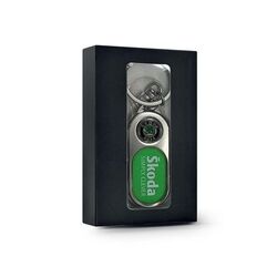 PORTE-CLES METAL + INSERT PLASTIQUE EN BOITE INDIVIDUELLE