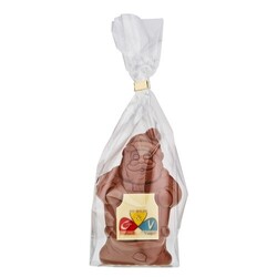 Père Noël en chocolat avec plaque en chocolat, Père Noël 80g
