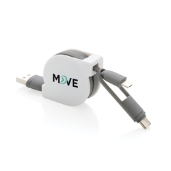 Câble rétractable 3 en 1