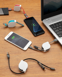 Câble rétractable 3 en 1