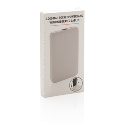 Batterie de secours 5000 mAh avec câbles intégrés