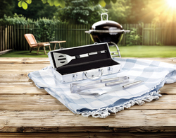 Set de 3 pcs pour barbecue en coffret aluminium