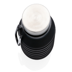 Bouteille en silicone pliable étanche avec couvercle