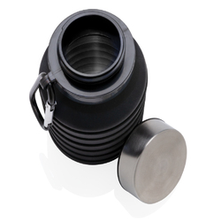 Bouteille en silicone pliable étanche avec couvercle