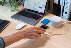 Câble 3 en 1 avec chargeur sans fil en Bambou 5W