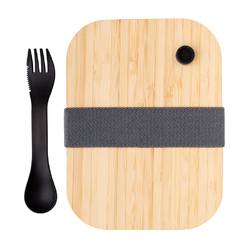 Boîte repas en verre avec couvercle en bambou