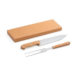 SALSA. Ensemble de 2 pièces pour barbecue en bambou et acier inoxydable