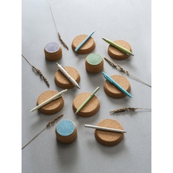 CAMILA. Stylo à bille en fibre de paille de blé et ABS avec clip