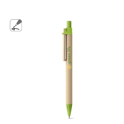 NAIROBI. Stylo à bille en papier kraft et clip en bois