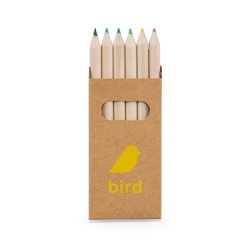 BIRD. Boîte avec 6 crayons de couleur