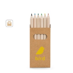 BIRD. Boîte avec 6 crayons de couleur