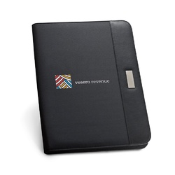 PASZO. Porte-documents A4 en PU et microfibre avec bloc de pages lignées