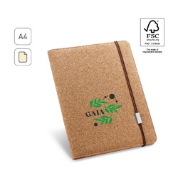 SERPA. Porte-documents A4 A4 en liège avec bloc de pages non lignées