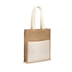 BRAGA. Sac en jute (240 g/m²) avec pochette 100% coton (140 gm²)