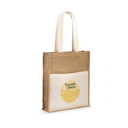 BRAGA. Sac en jute (240 g/m²) avec pochette 100% coton (140 gm²)