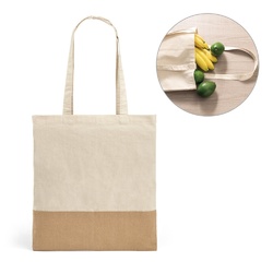 MERCAT. Sac 100% coton (160 g/m²) avec détails en imitation jute