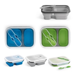 DILL. Lunch Box. Boîte hermétique rétractable en silicone et PP (480 et 760 mL)