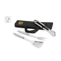 SOARES. Set de barbecue de 3 pièces en acier inoxydable