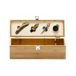 SYRAH. Set à vin en bambou, zinc et acier inoxydable