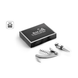 BARREL. Set à vin en zinc et acier inoxydable