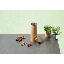 NATUREL. Bouteille thermos en bambou et acier inoxydable (90 % recyclé) 430 mL