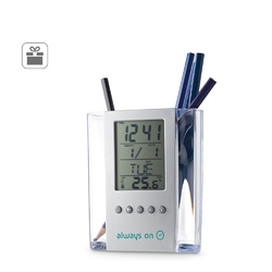 EDEM. Horloge de bureau numérique multifonctionnelle avec porte-stylos