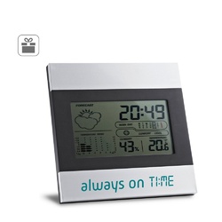 DENE. Station météo de bureau avec écran LCD en aluminium et ABS
