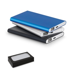 MARCET. Power bank Slim de 4 000 mAh en aluminium recyclé (100% rAL) et ABS recyclé (100 % rABS)