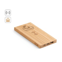 FITCH. Power bank 5 000 mAh avec chargeur sans fil 5W en bambou
