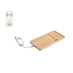MOTT. Organiseur de bureau avec chargeur sans fil 15W en bambou et ABS