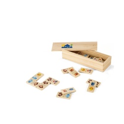 DOMIN. Jeu de dominos en bois pour enfants avec 28 des dessins d'animaux