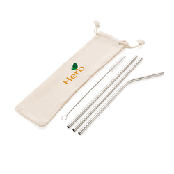 Set de pailles en acier inoxydable