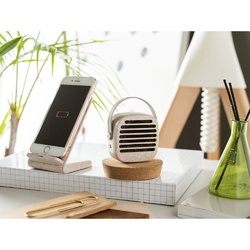 ENGLERT. Support pour smartphone avec chargeur sans fil rapide 10W en ABS recyclé (70 % rABS) et fibre de paille de blé